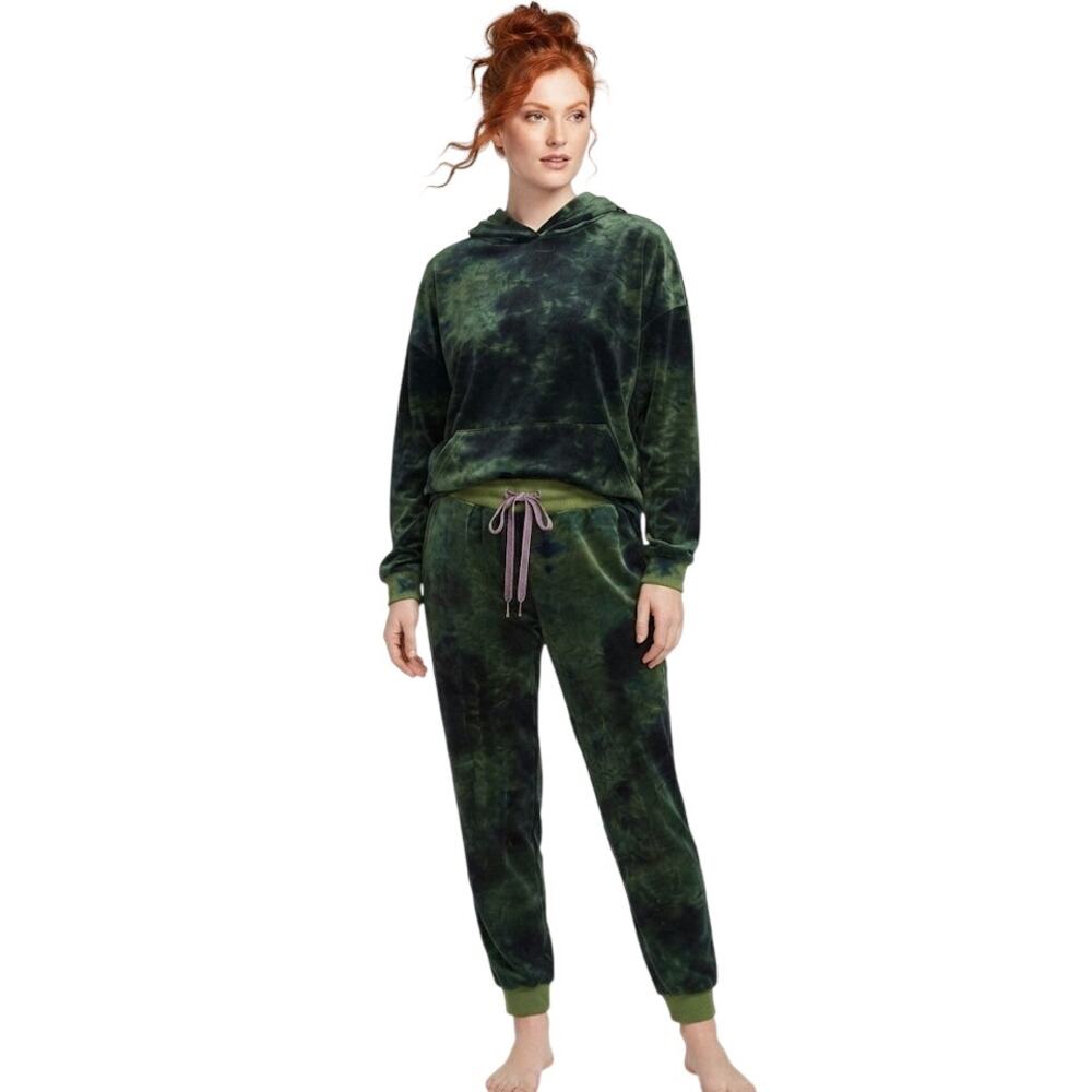 Time & TRU Two Piece Set Velvet Loungewear Tie Dye Plus Size 2X